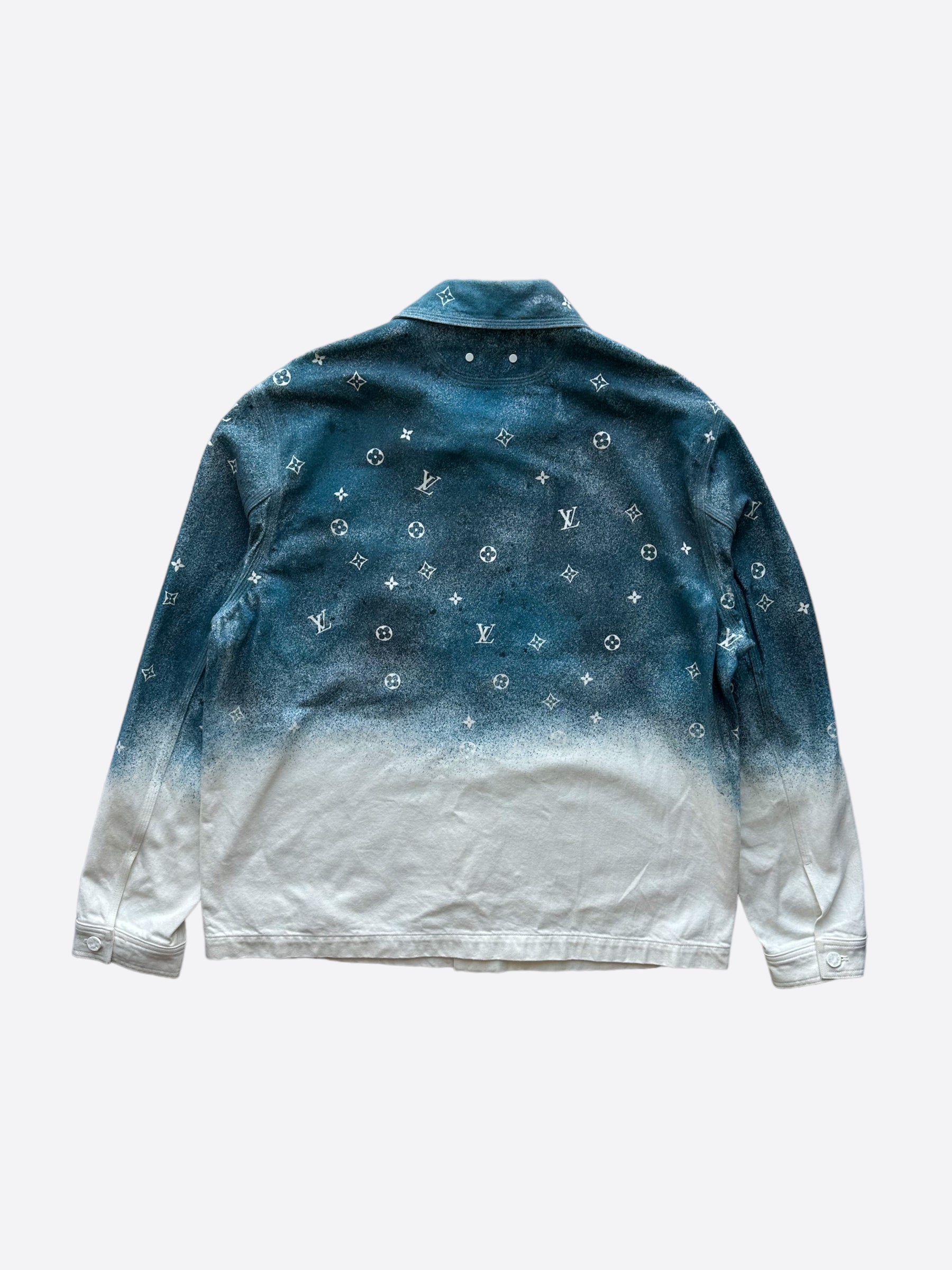 Louis Vuitton Blue & White Gradient Snowfall Monogram Denim Jacket –  Savonches
