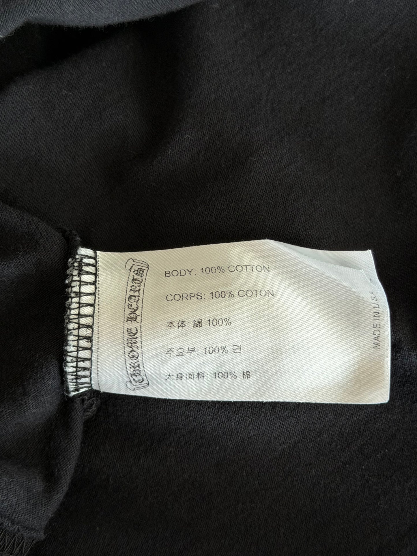 Chrome Hearts Black & White Cemetery Jacquard Horseshoe Logo T-Shirt