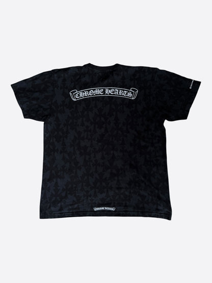 Chrome Hearts Black & White Cemetery Jacquard Horseshoe Logo T-Shirt