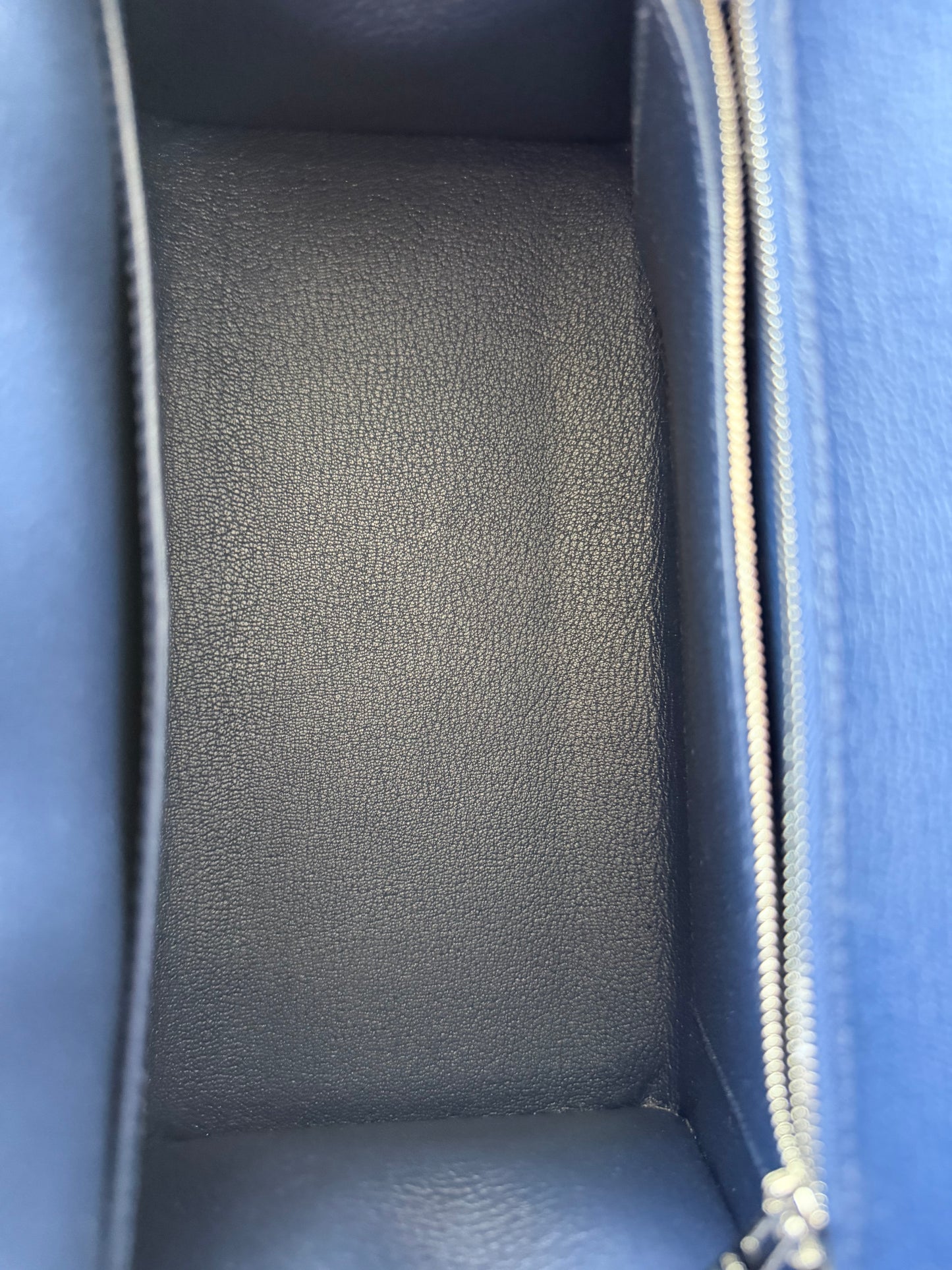 Hermes Blue Sapphire Chevre & Palladium Hardware Sellier Birkin 25