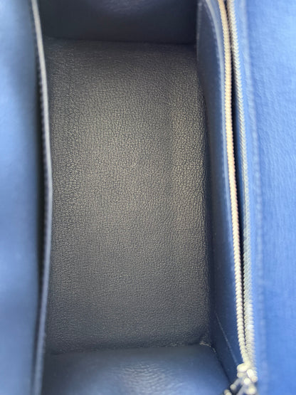 Hermes Blue Sapphire Chevre & Palladium Hardware Sellier Birkin 25