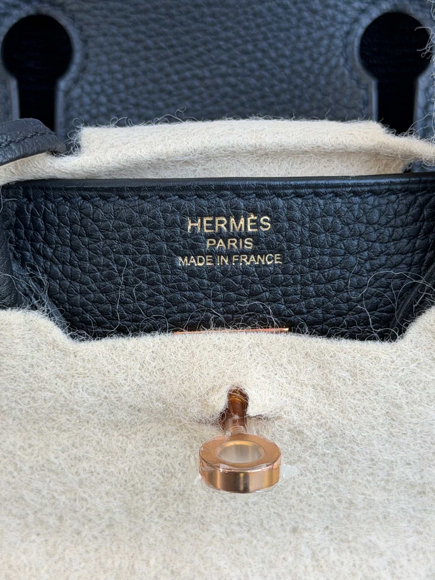 Hermes Black Togo & Rose Gold Hardware Birkin 25