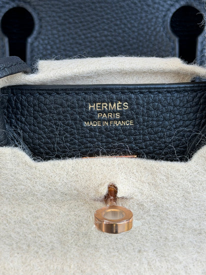 Hermes Black Togo & Rose Gold Hardware Birkin 25