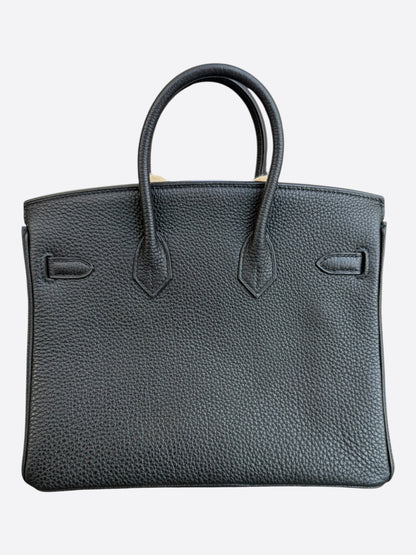 Hermes Black Togo & Rose Gold Hardware Birkin 25