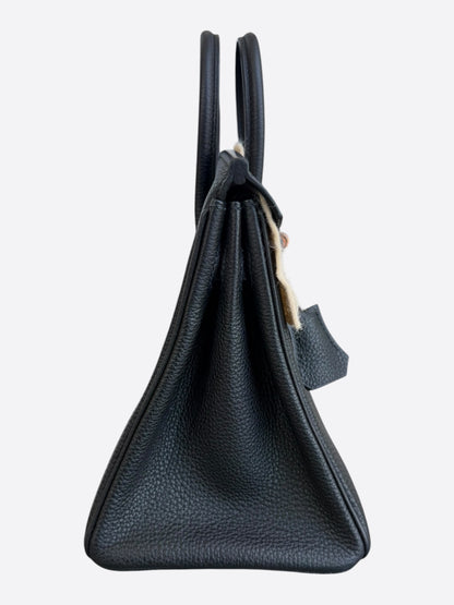 Hermes Black Togo & Rose Gold Hardware Birkin 25