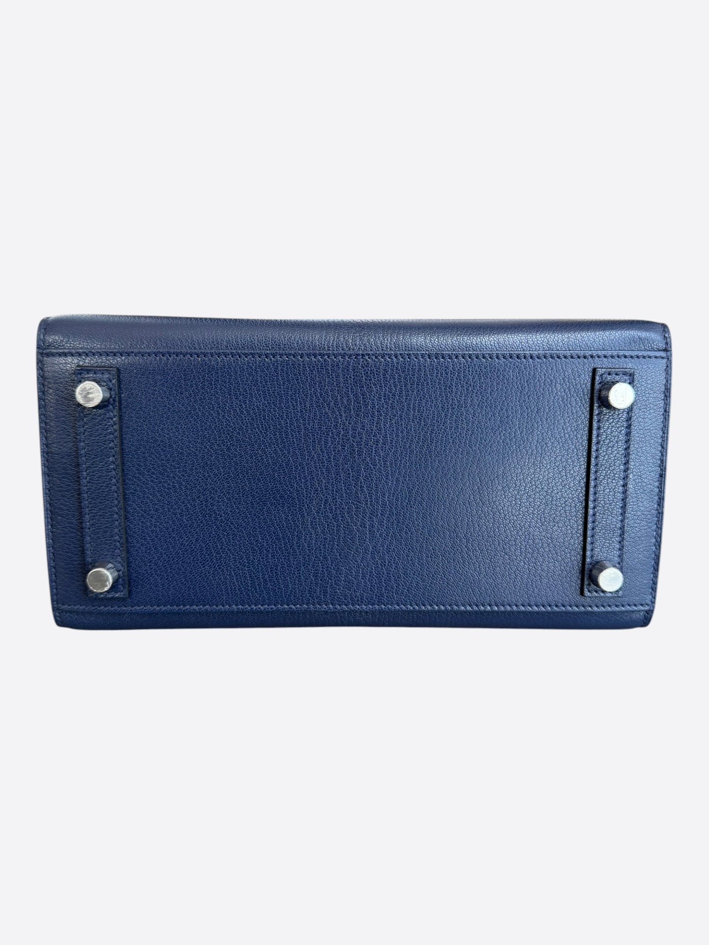 Hermes Blue Sapphire Chevre & Palladium Hardware Sellier Birkin 25