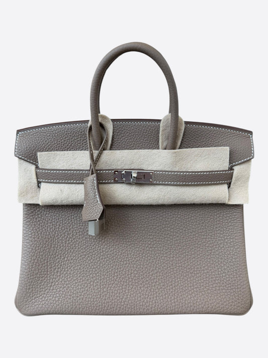 Hermes Etoupe Togo & Palladium Hardware Birkin 25