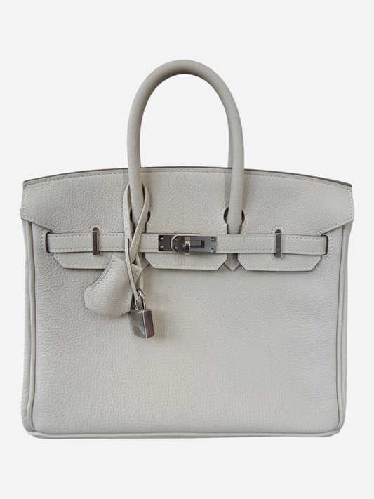 Hermes Craie Togo & Palladium Hardware Birkin 25
