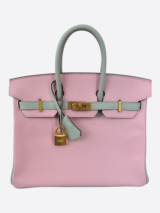 Hermes Sakura Bi-Color Chevre & Gold Hardware Birkin 25
