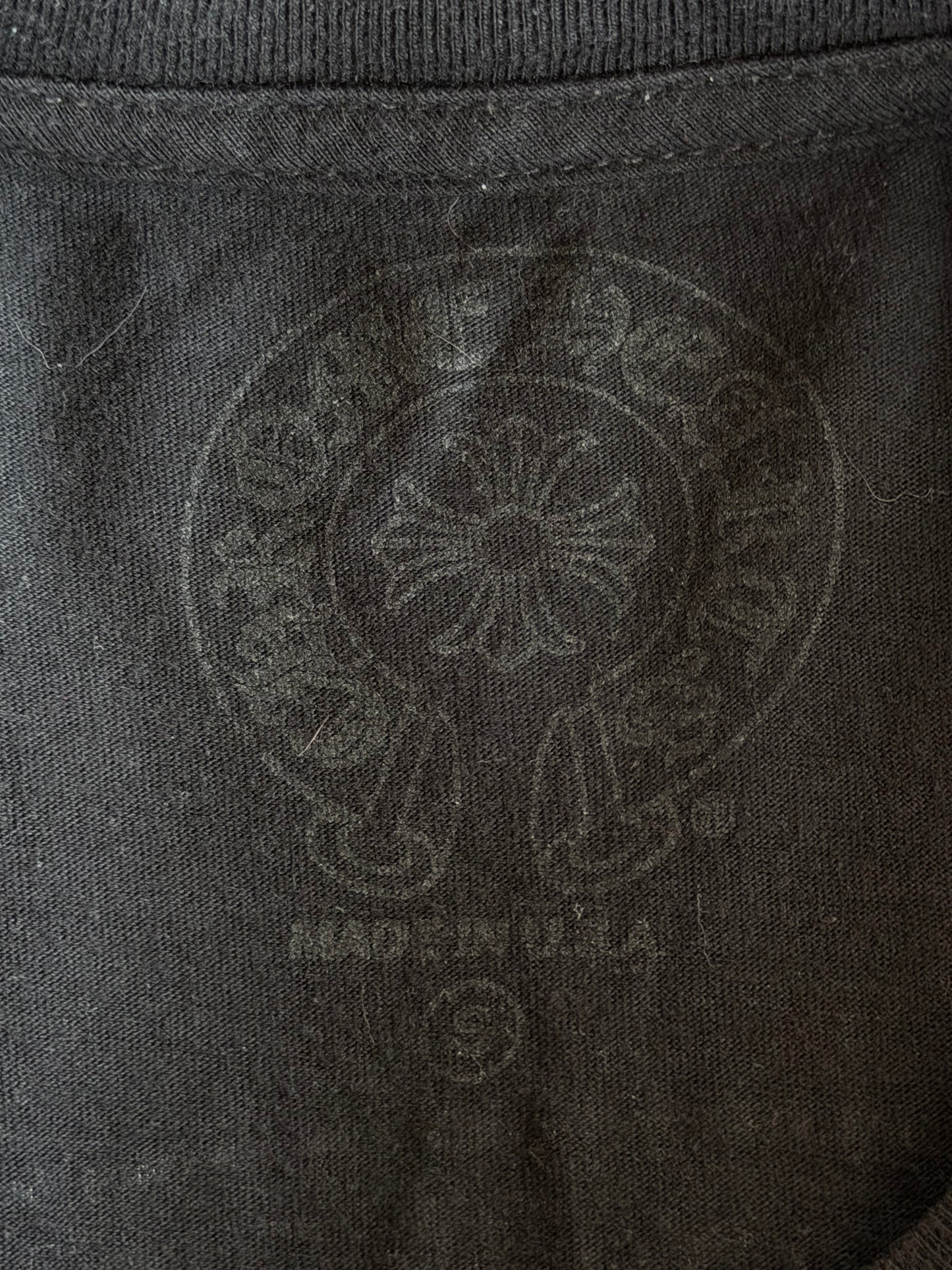 Chrome Hearts Black & White Cemetery Jacquard Horseshoe Logo Longsleeve T-Shirt