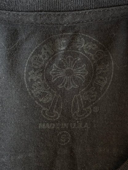 Chrome Hearts Black & White Cemetery Jacquard Horseshoe Logo Longsleeve T-Shirt