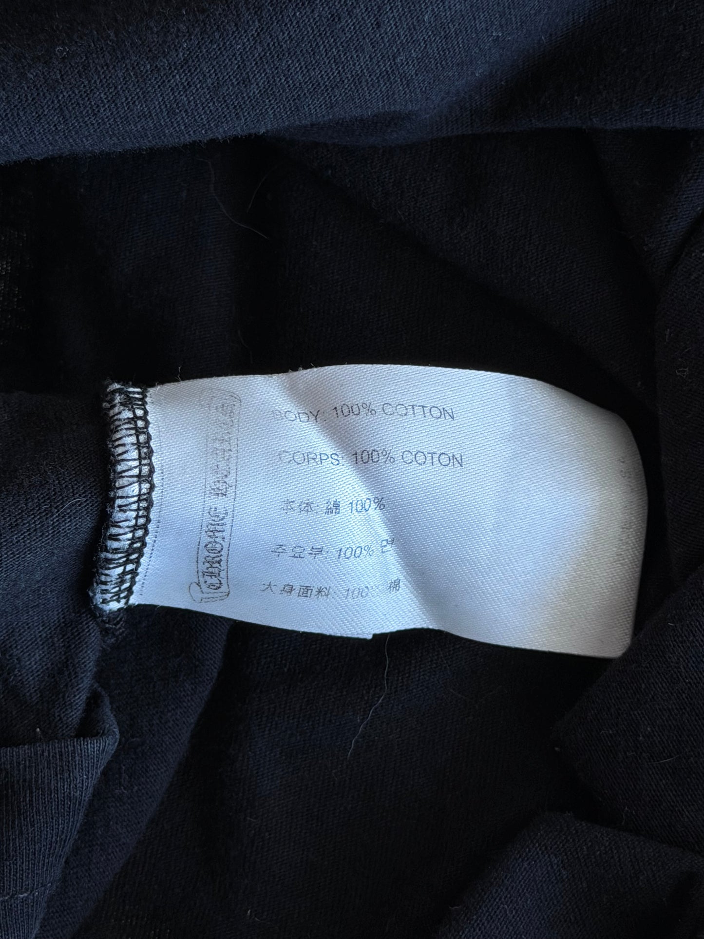 Chrome Hearts Black & White Cemetery Jacquard Horseshoe Logo Longsleeve T-Shirt