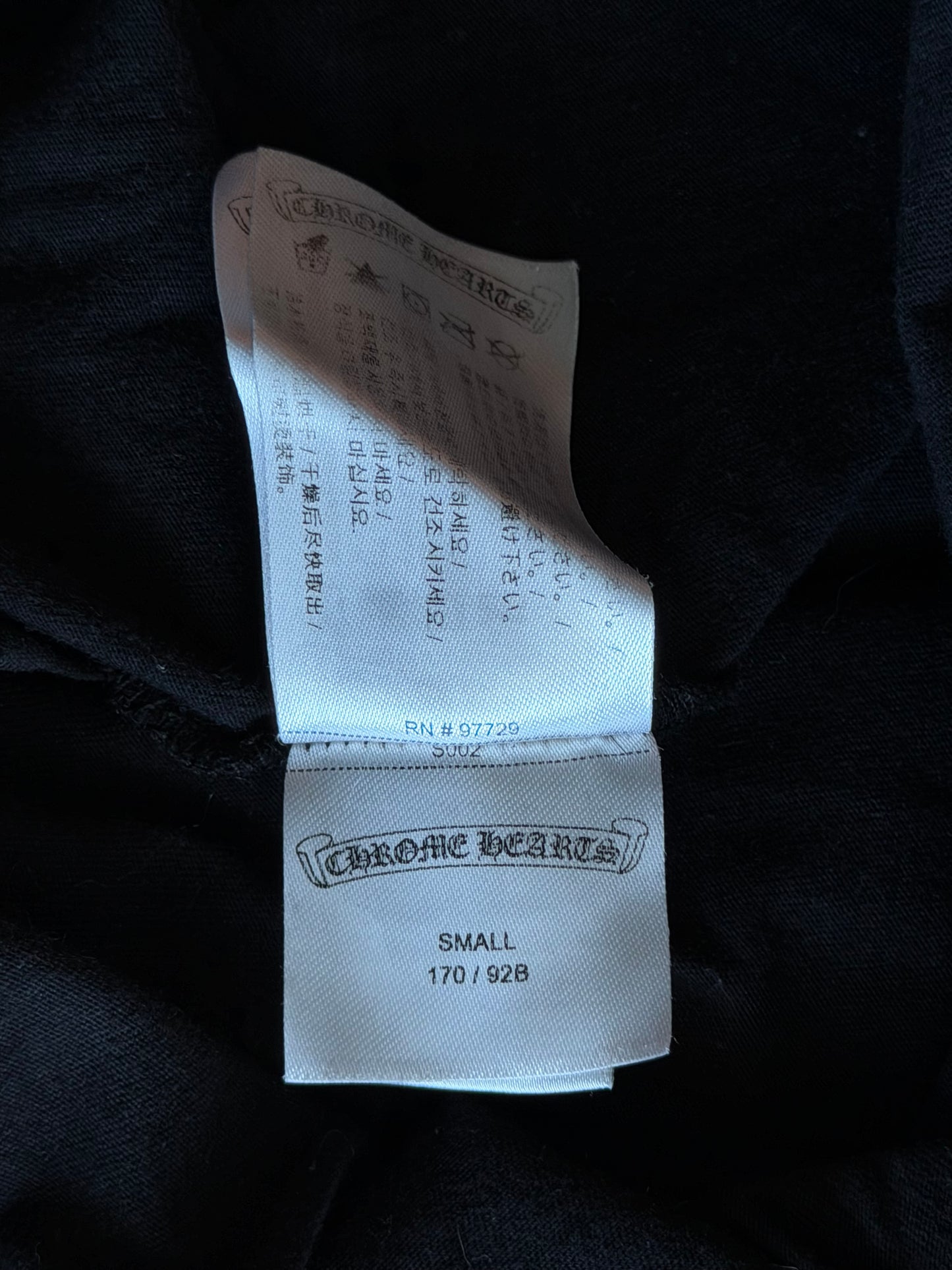 Chrome Hearts Black & White Cemetery Jacquard Horseshoe Logo Longsleeve T-Shirt