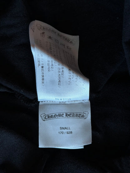 Chrome Hearts Black & White Cemetery Jacquard Horseshoe Logo Longsleeve T-Shirt