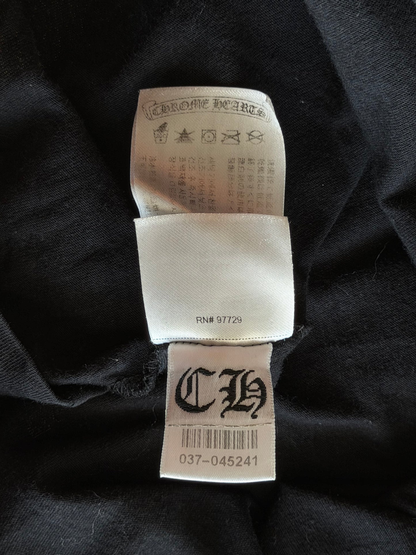 Chrome Hearts Black & White Cemetery Jacquard Horseshoe Logo Longsleeve T-Shirt