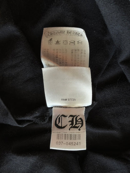 Chrome Hearts Black & White Cemetery Jacquard Horseshoe Logo Longsleeve T-Shirt