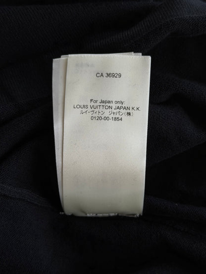 Louis Vuitton Black & White Pin Logo Embroidered T-Shirt