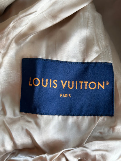 Louis Vuitton Beige Embroidered Logo Bomber Jacket