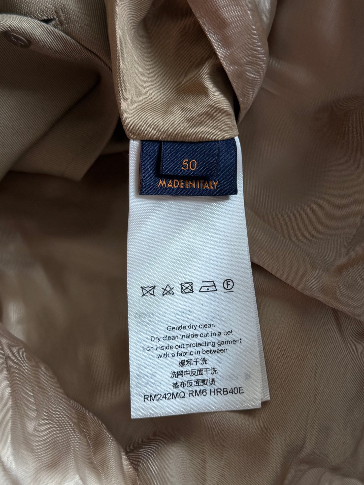 Louis Vuitton Beige Embroidered Logo Bomber Jacket