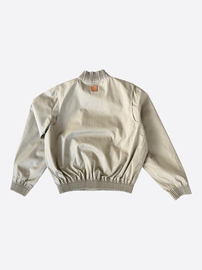 Louis Vuitton Beige Embroidered Logo Bomber Jacket