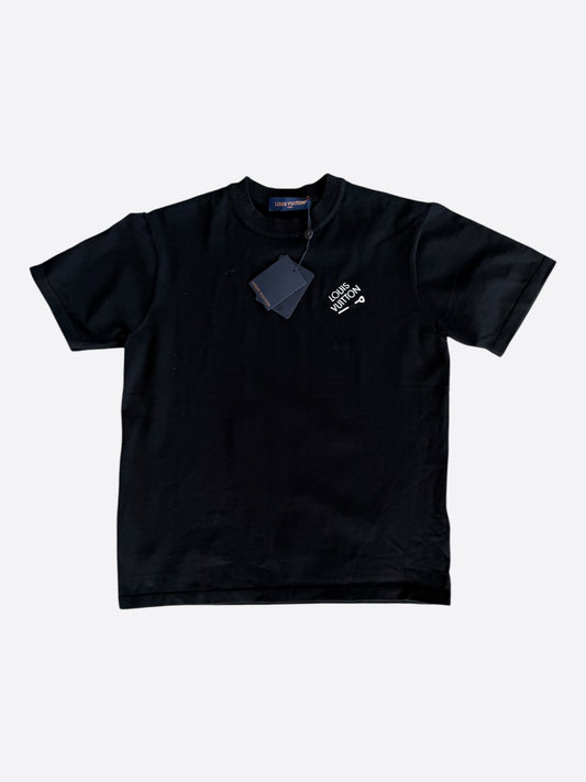 Louis Vuitton Black & White Pin Logo Embroidered T-Shirt