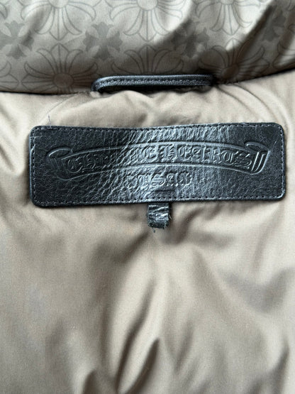 Chrome Hearts Olive Cross Jacquard Puffer Vest