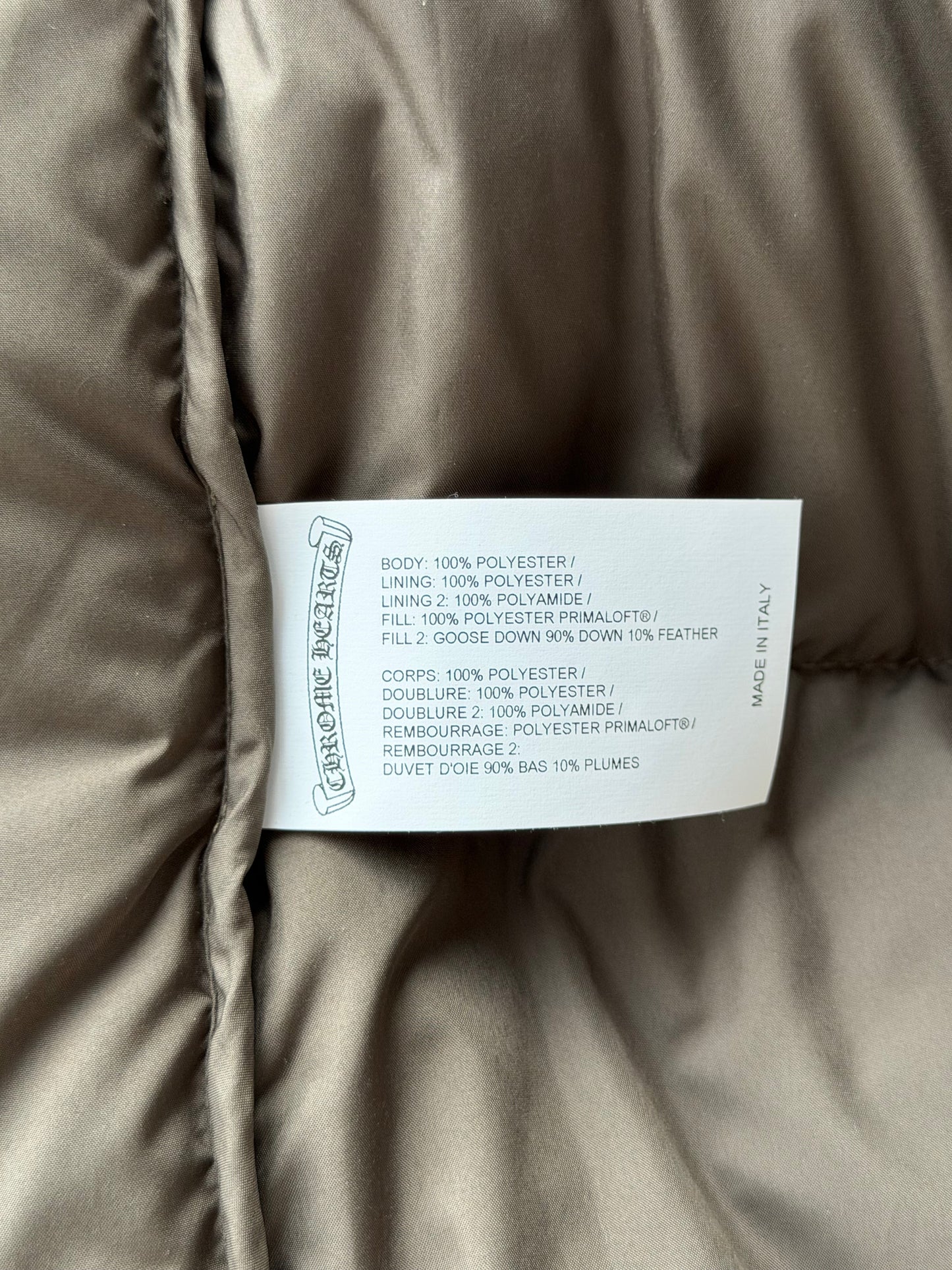 Chrome Hearts Olive Cross Jacquard Puffer Vest