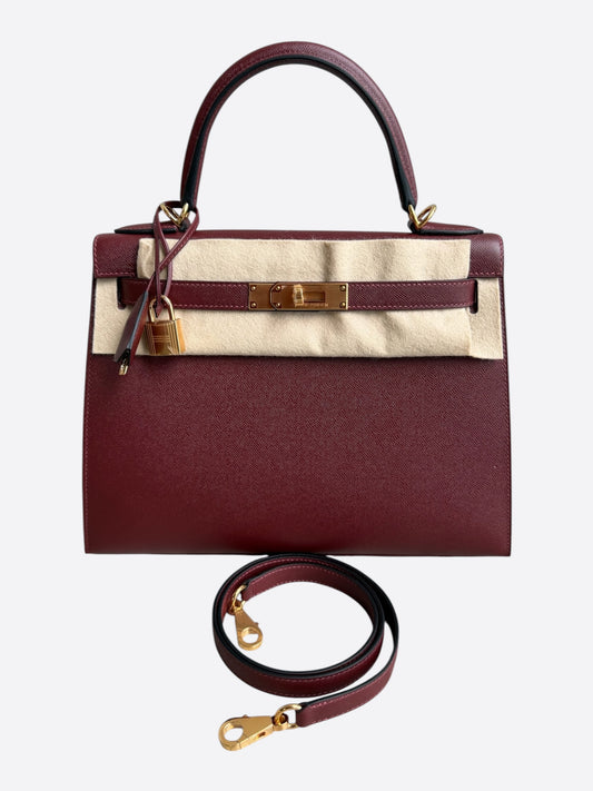 Hermes Rouge H Epsom & Gold Hardware Kelly 28