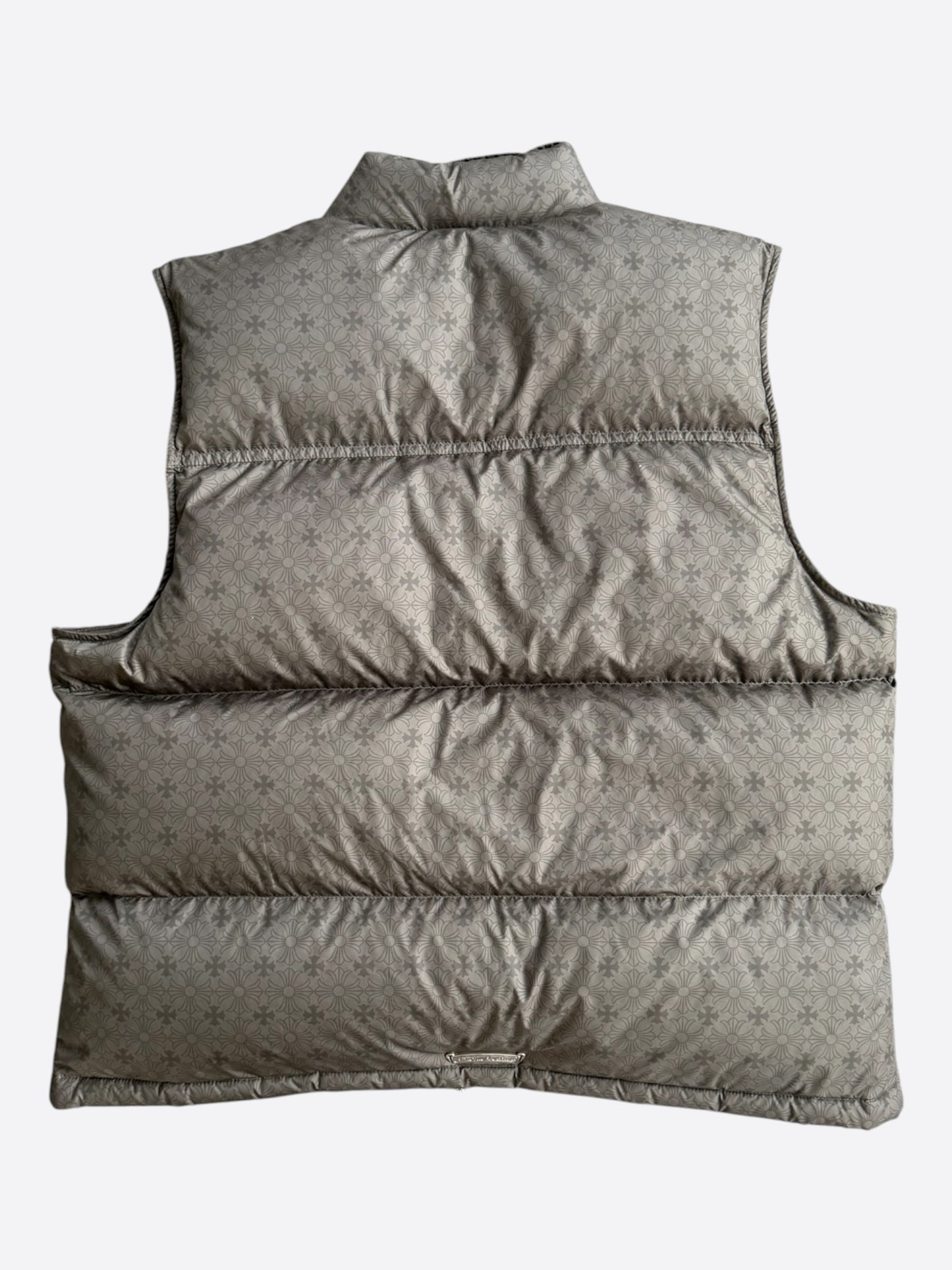Chrome Hearts Olive Cross Jacquard Puffer Vest