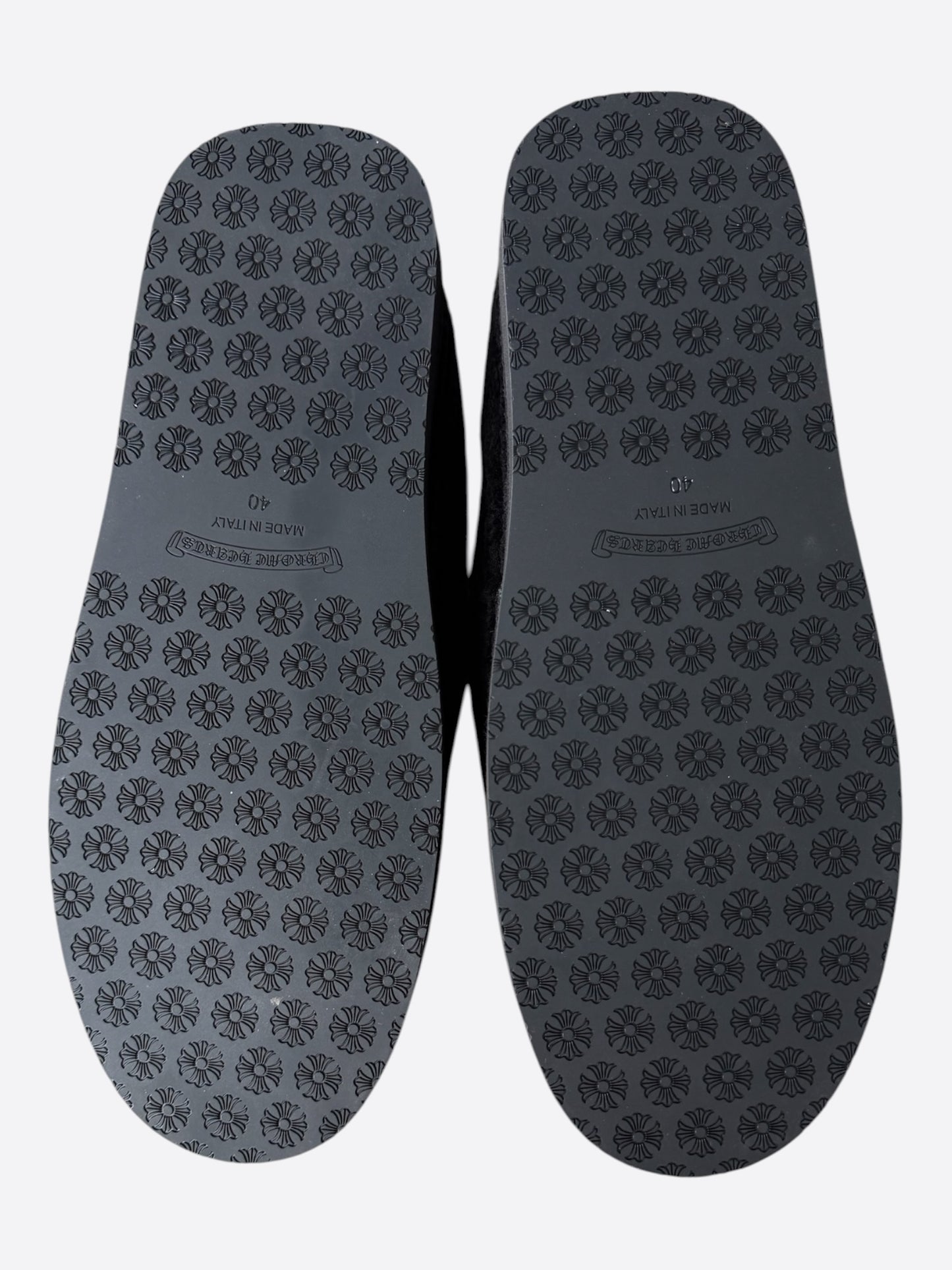 Chrome Hearts Black Corduroy Dagger Slippers