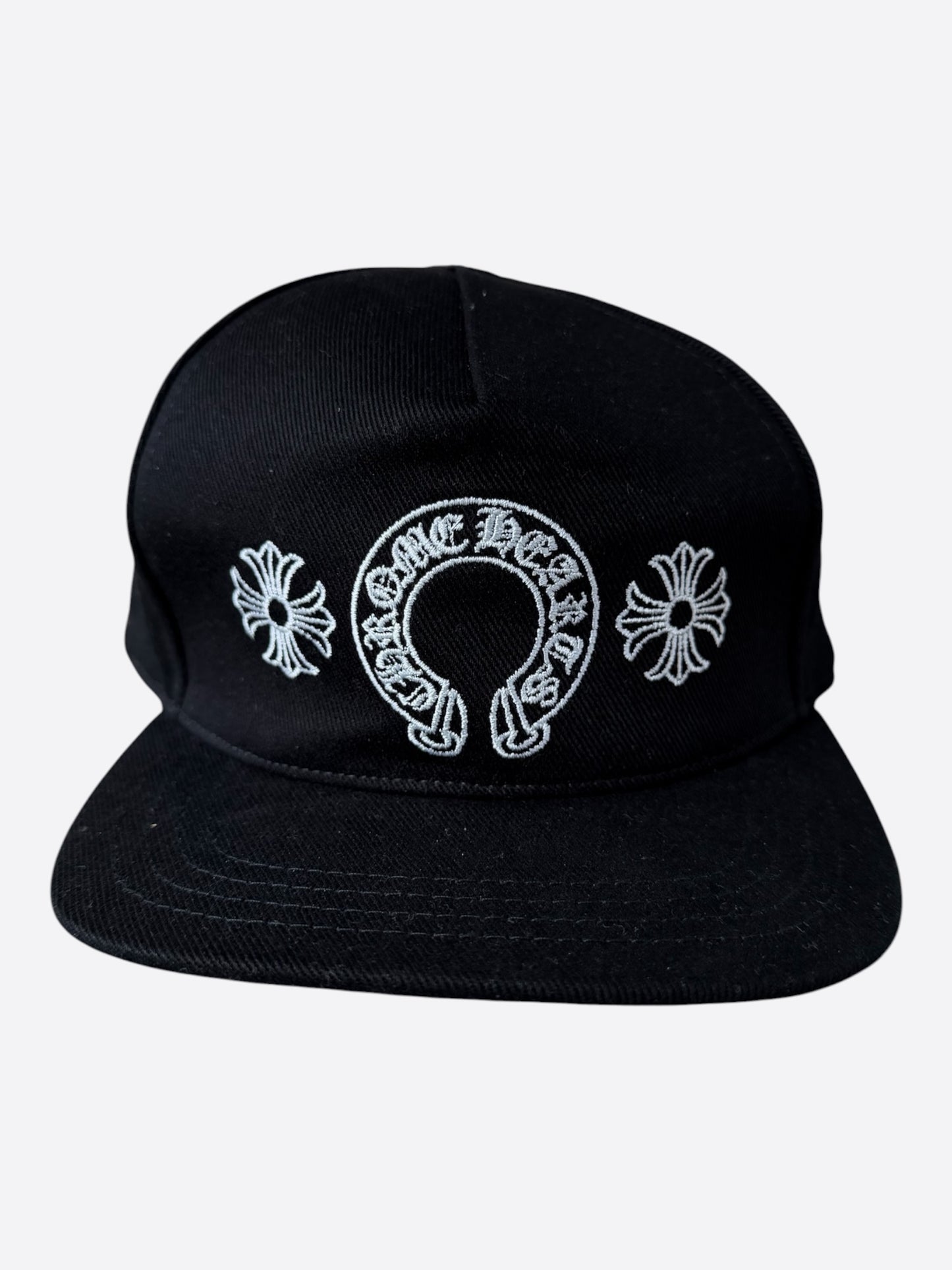 Chrome Hearts Black & White Horseshoe Logo Hat