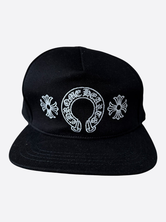 Chrome Hearts Black & White Horseshoe Logo Hat