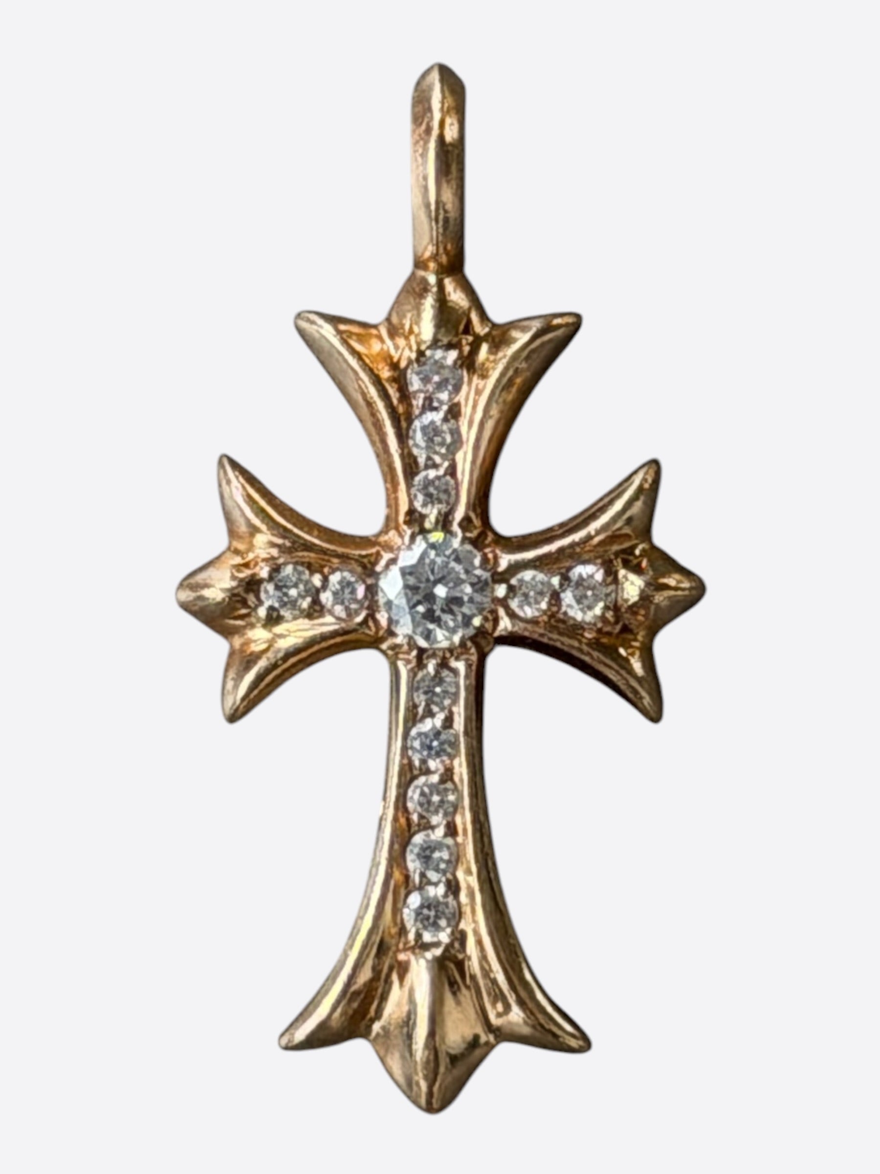 Chrome Hearts 22K Gold & Diamond Cross Pendant – Savonches