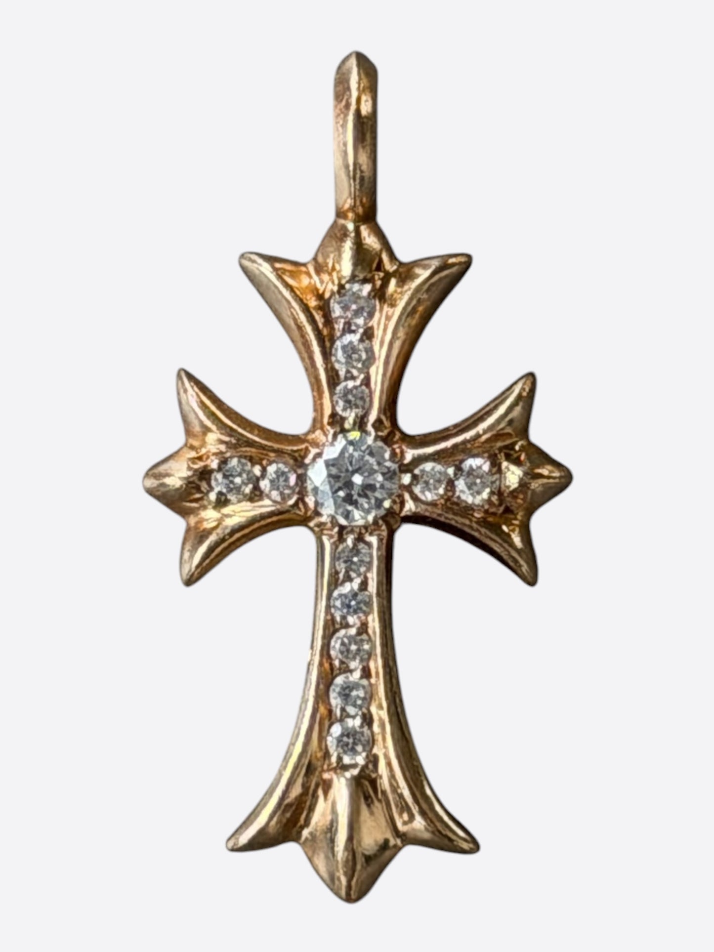 Chrome Hearts 22K Gold & Diamond Cross Pendant