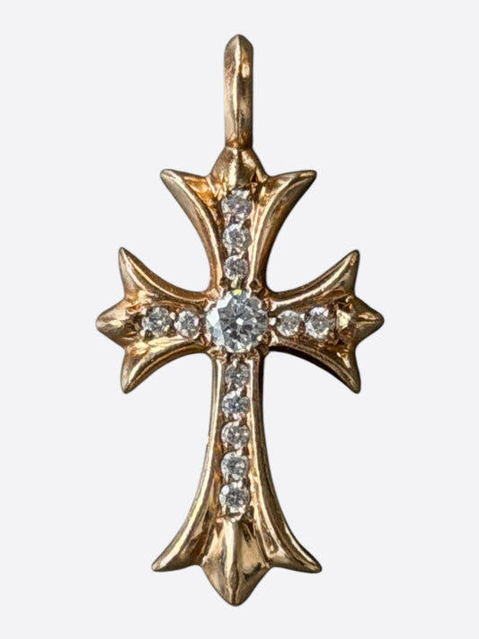 Chrome Hearts 22K Gold & Diamond Cross Pendant