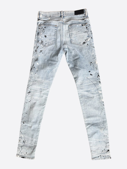Amiri Indigo & White Patch Paint Splatter MX1 Jeans