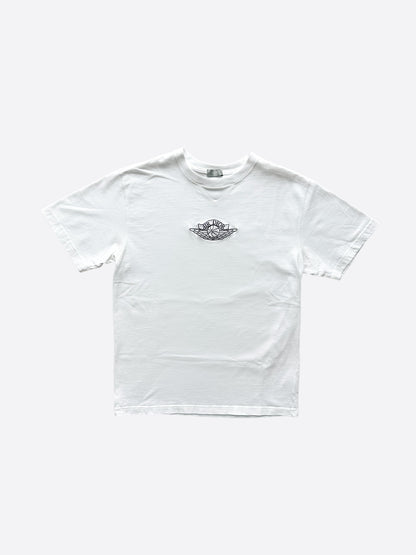 Dior Air Jordan White Embroidered Logo T-Shirt