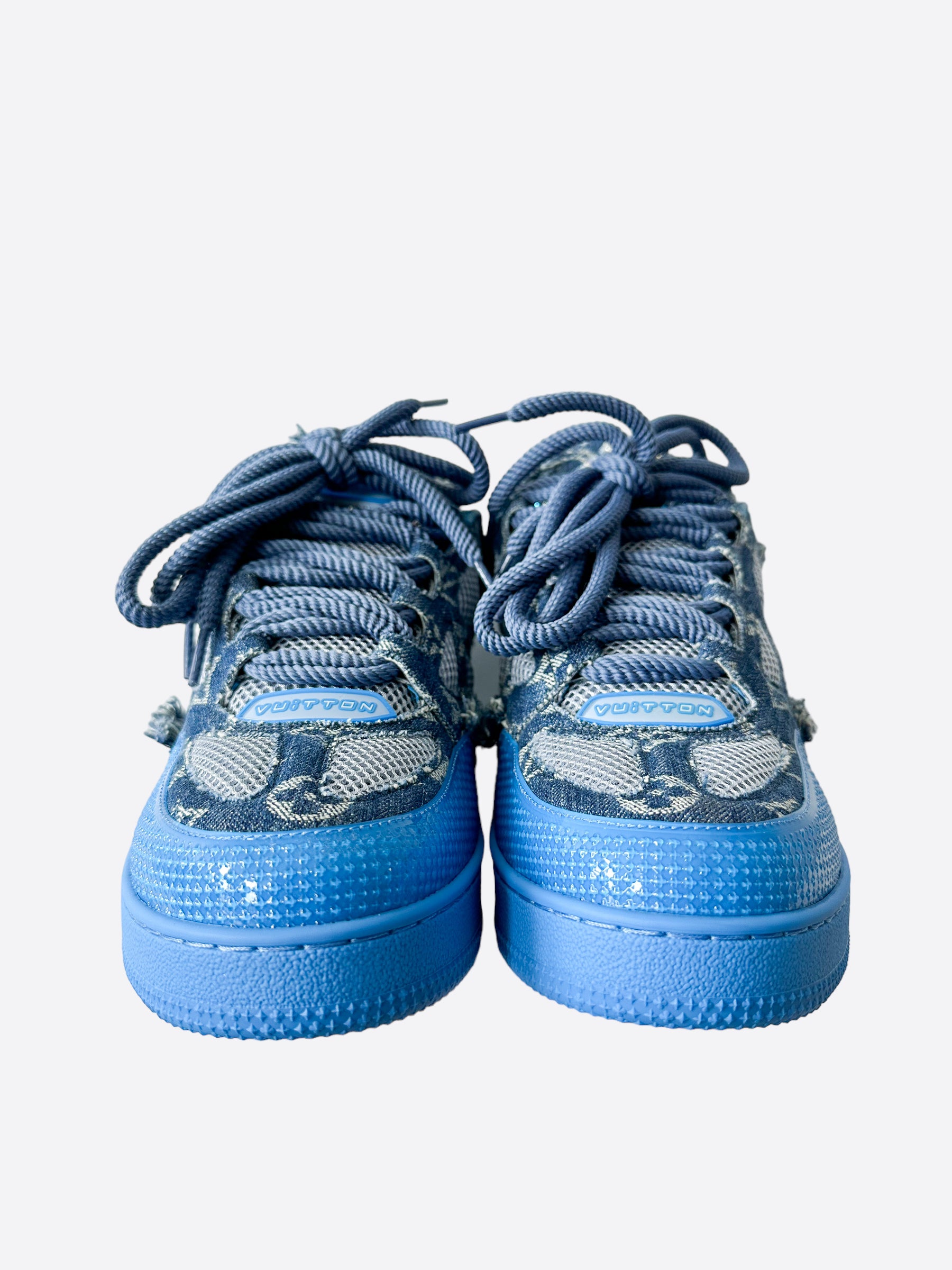 Louis Vuitton Blue Denim Monogram Crystal Skate Trainers – Savonches