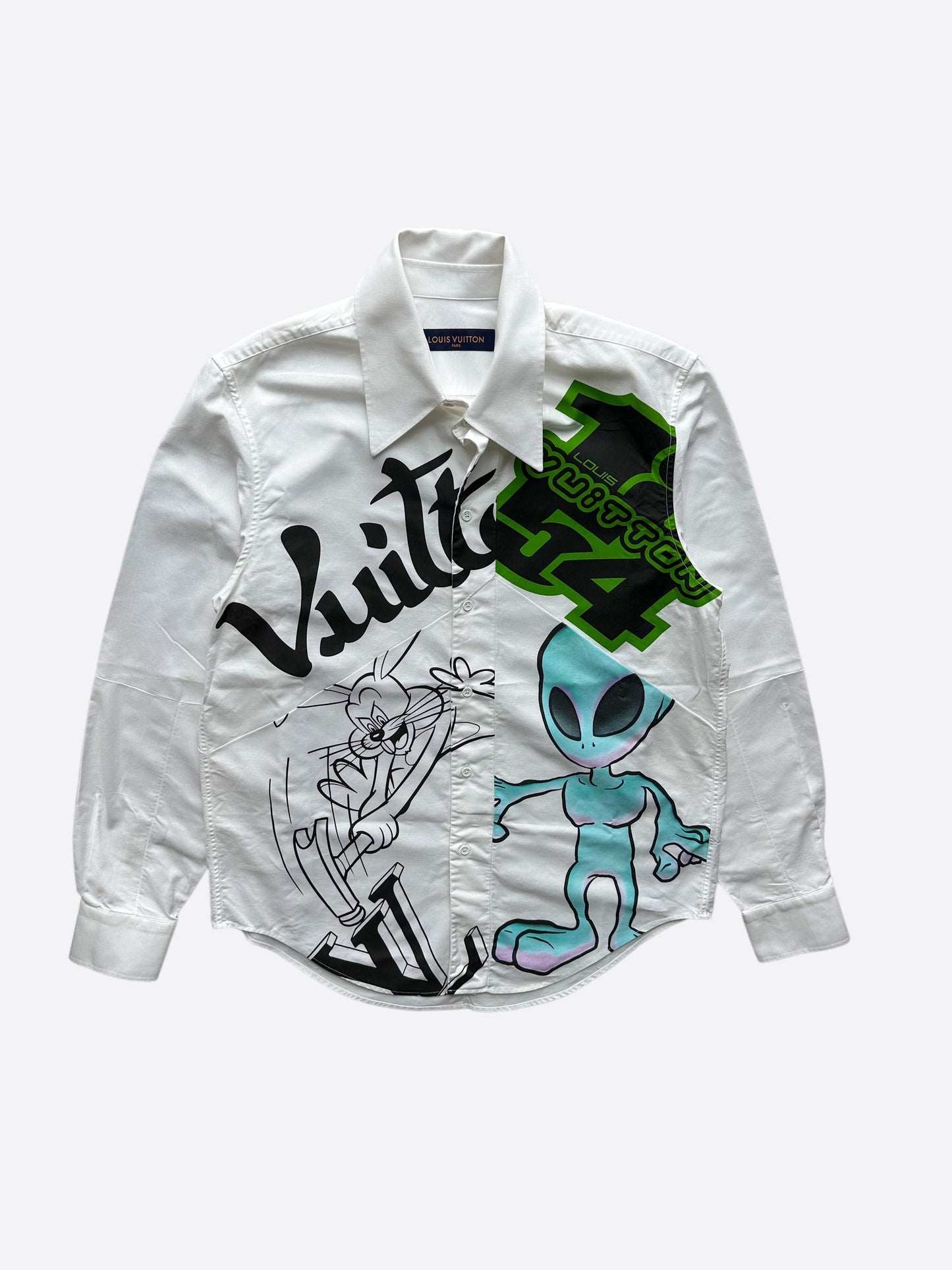 Louis Vuitton White Alien Graphic Button Up Shirt