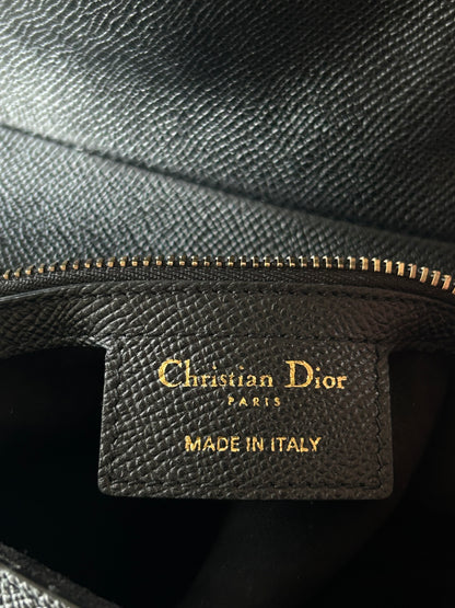 Dior Black & Gold Leather Saddle Bag