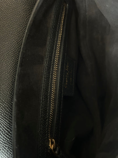 Dior Black & Gold Leather Saddle Bag