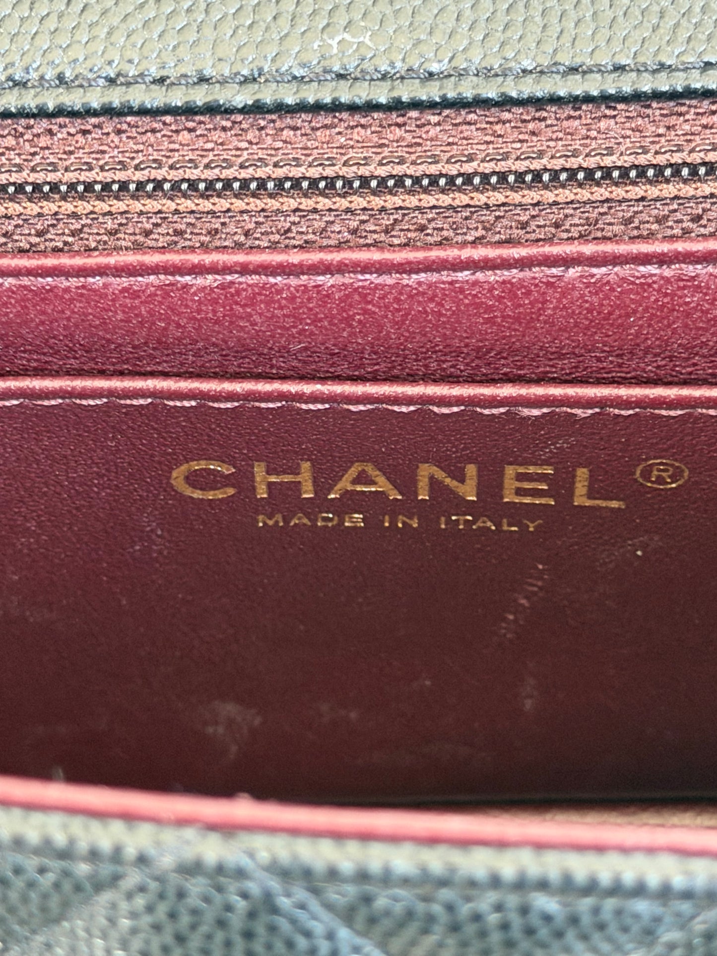 Chanel Black Caviar Quilted Mini Rectangular Flap Bag