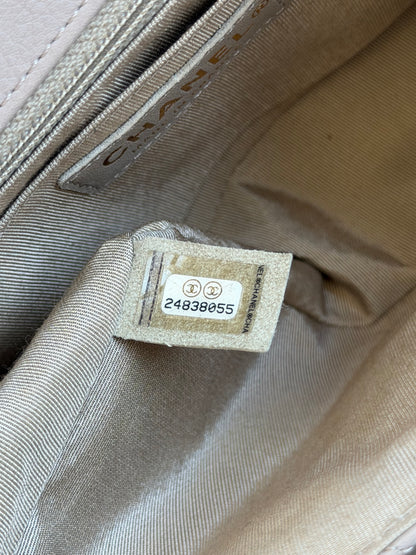 Chanel Beige Quilted Calfskin Statement Medium Flap Bag