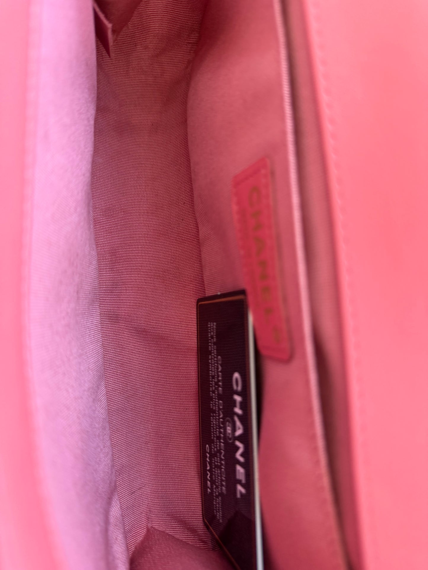 Chanel Pink Quilted Lambskin Medium Boy Bag