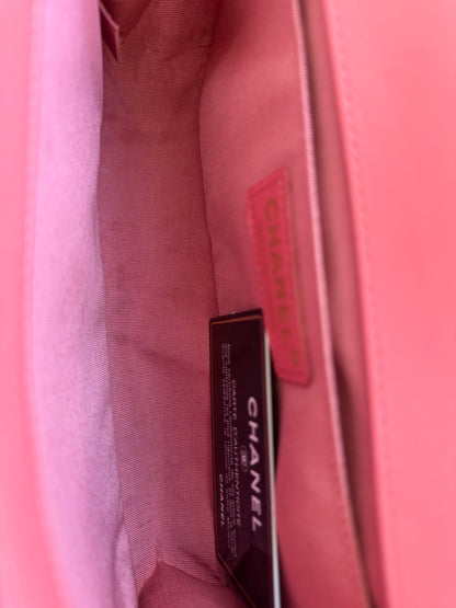 Chanel Pink Quilted Lambskin Medium Boy Bag