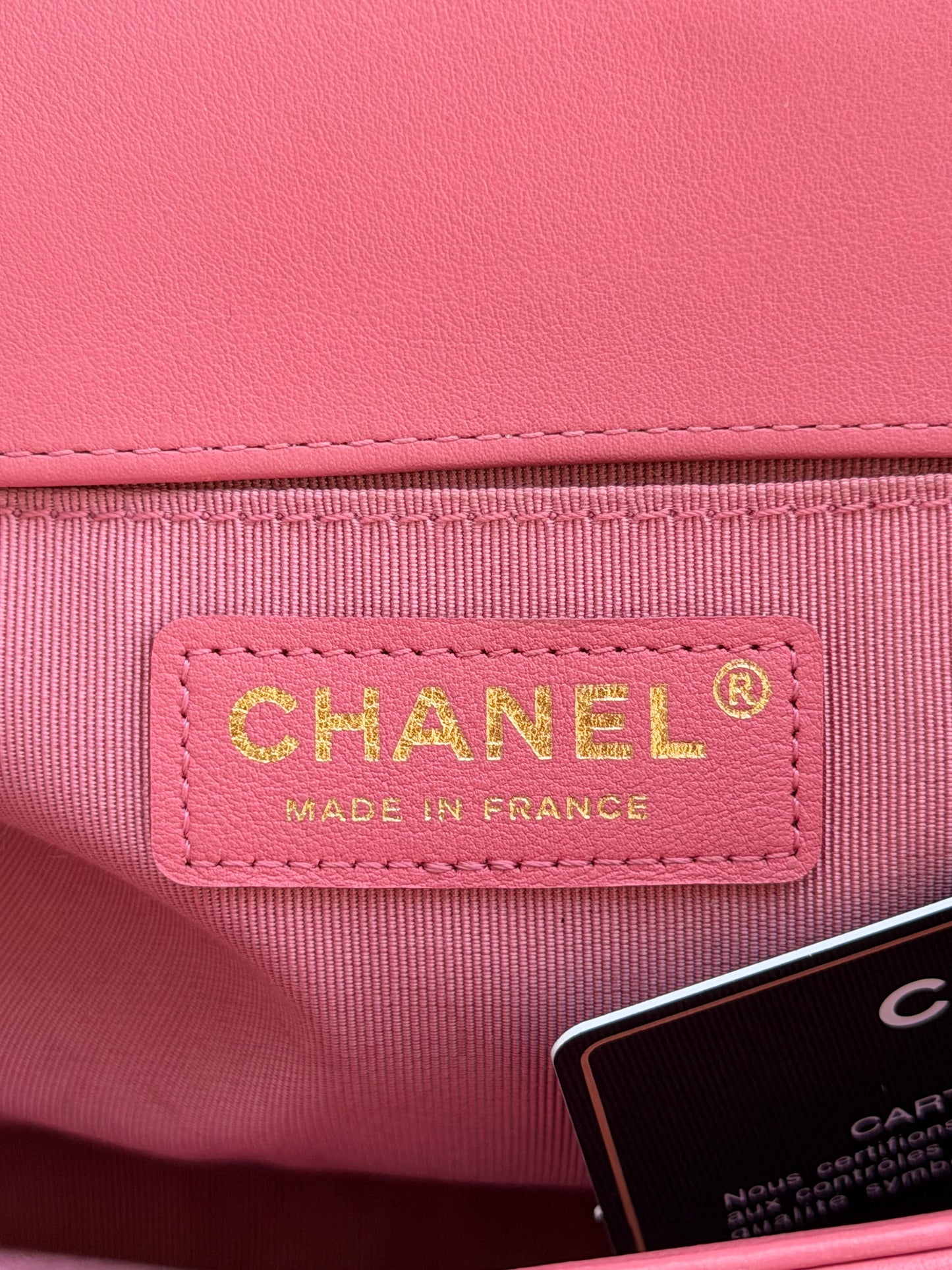 Chanel Pink Quilted Lambskin Medium Boy Bag
