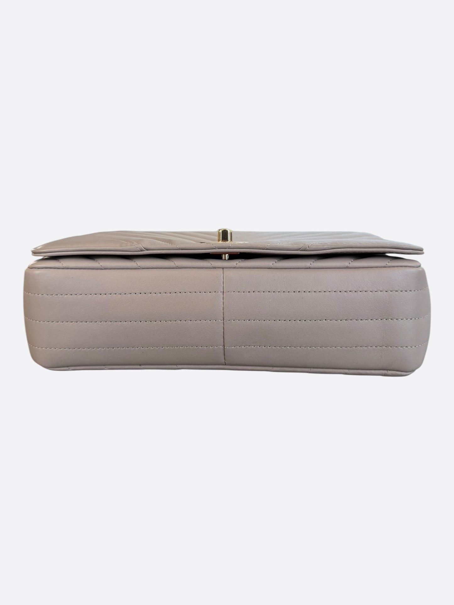 Chanel Beige Quilted Calfskin Statement Medium Flap Bag