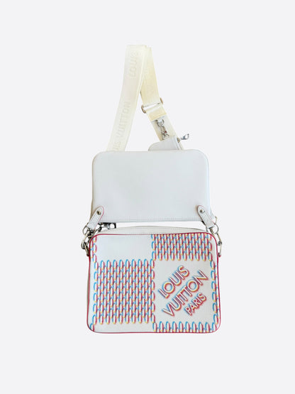 Louis Vuitton White Damier Spray Trio Messenger Bag