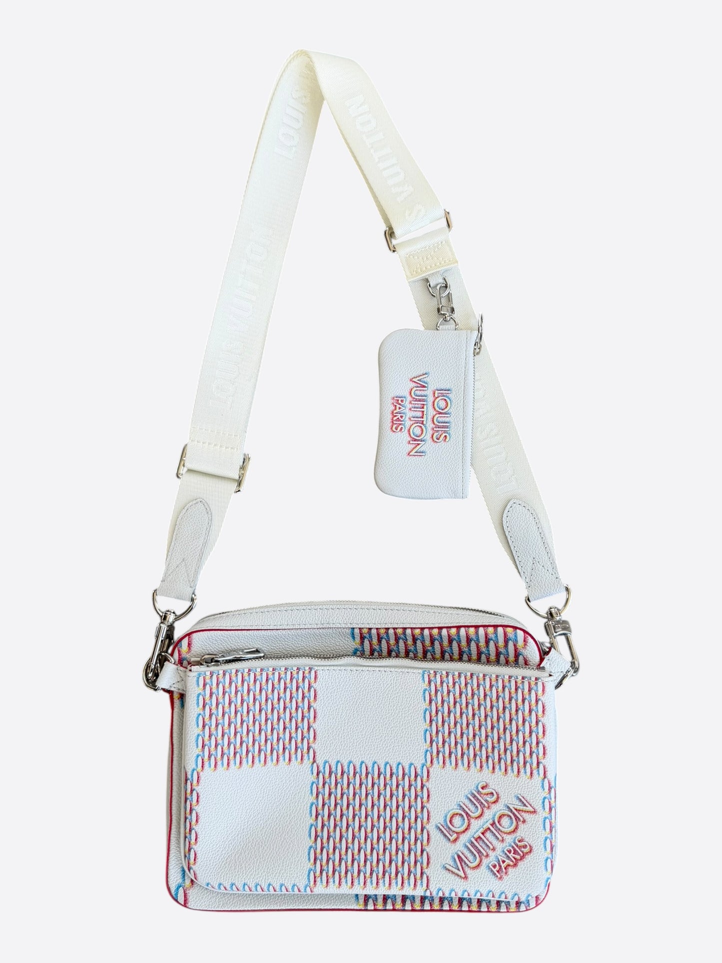 Louis Vuitton White Damier Spray Trio Messenger Bag