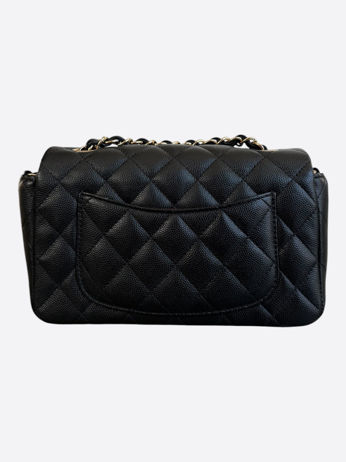 Chanel Black Caviar Quilted Mini Rectangular Flap Bag